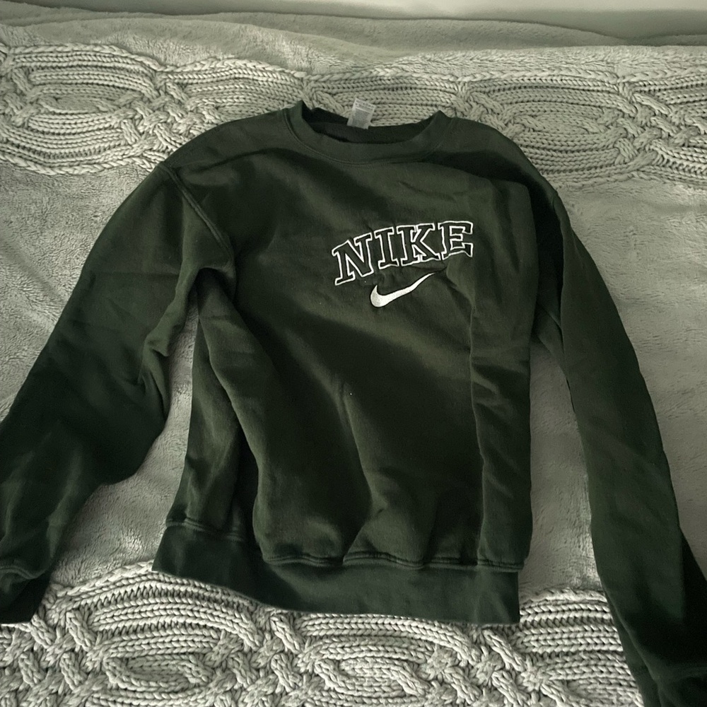 nike Embroidered Crewneck Green size S
